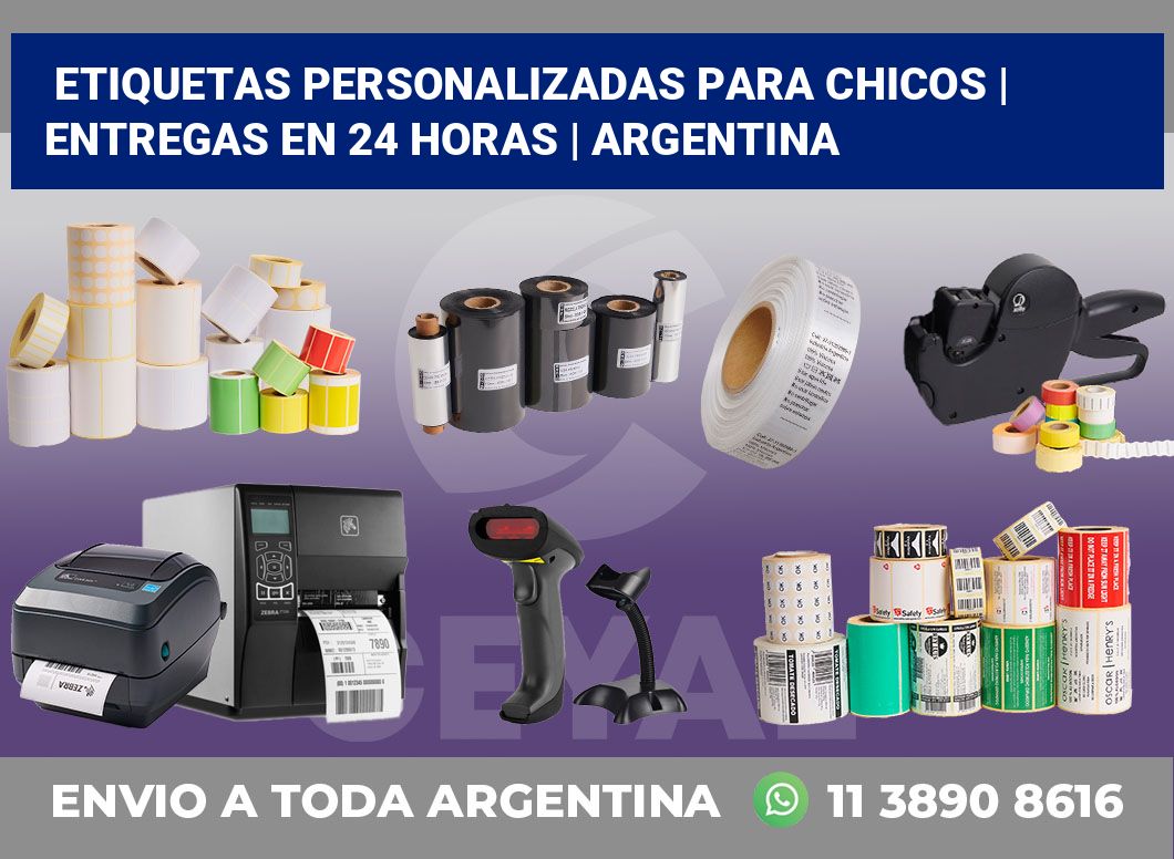 Etiquetas personalizadas para chicos | Entregas en 24 horas | Argentina