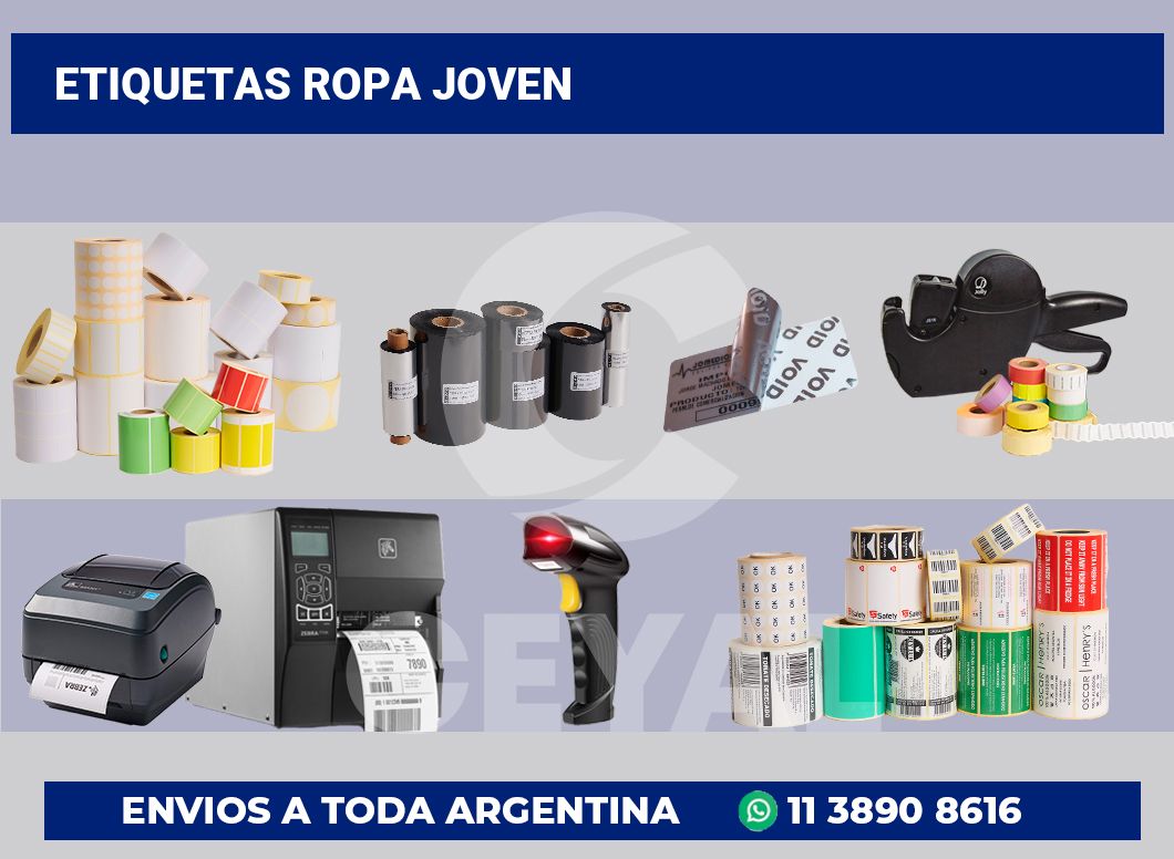 Etiquetas ropa joven