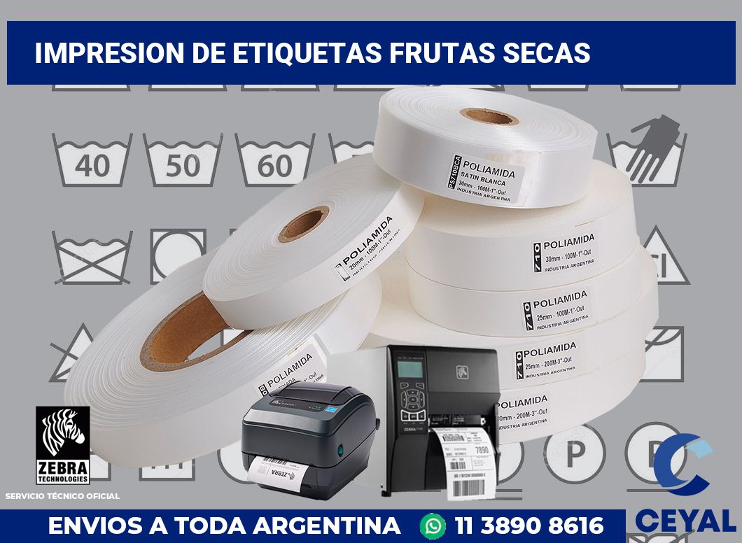 Impresion de etiquetas Frutas secas