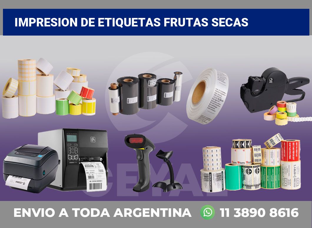 Impresion de etiquetas Frutas secas