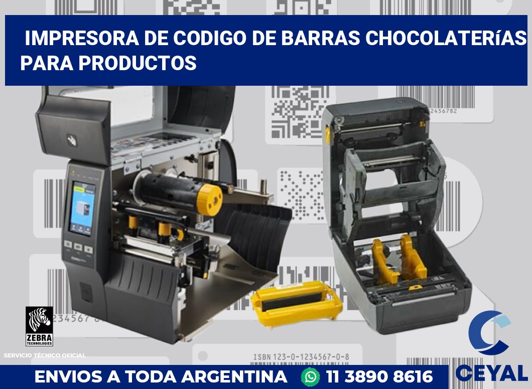 Impresora de codigo de barras Chocolaterías para productos