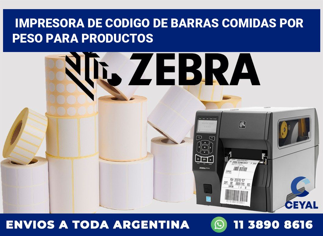 Impresora de codigo de barras Comidas por peso para productos