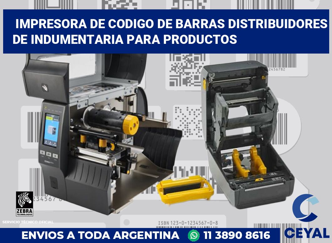 Impresora de codigo de barras Distribuidores de indumentaria para productos