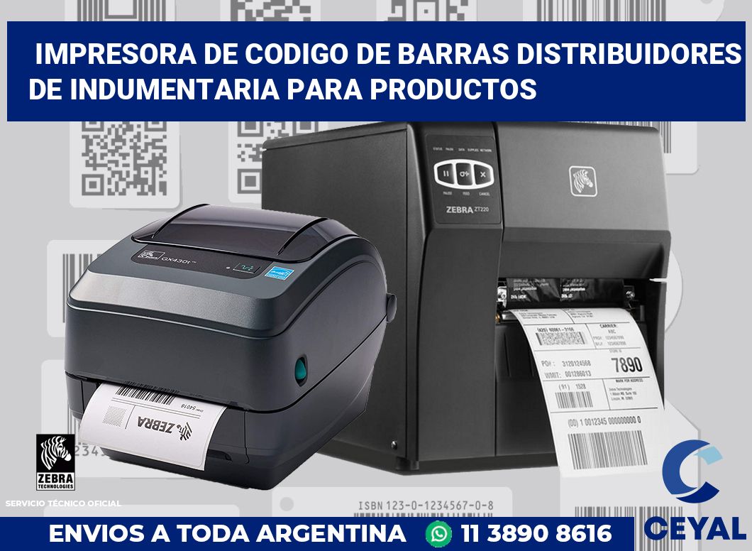 Impresora de codigo de barras Distribuidores de indumentaria para productos