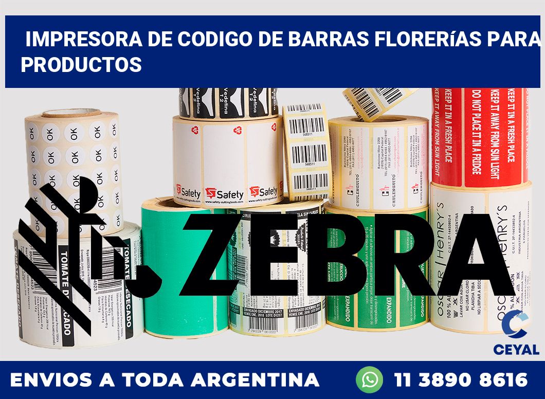 Impresora de codigo de barras Florerías para productos