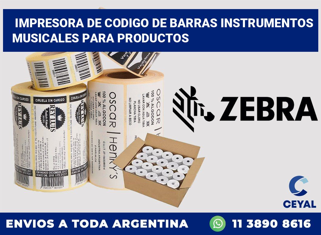 Impresora de codigo de barras Instrumentos musicales para productos