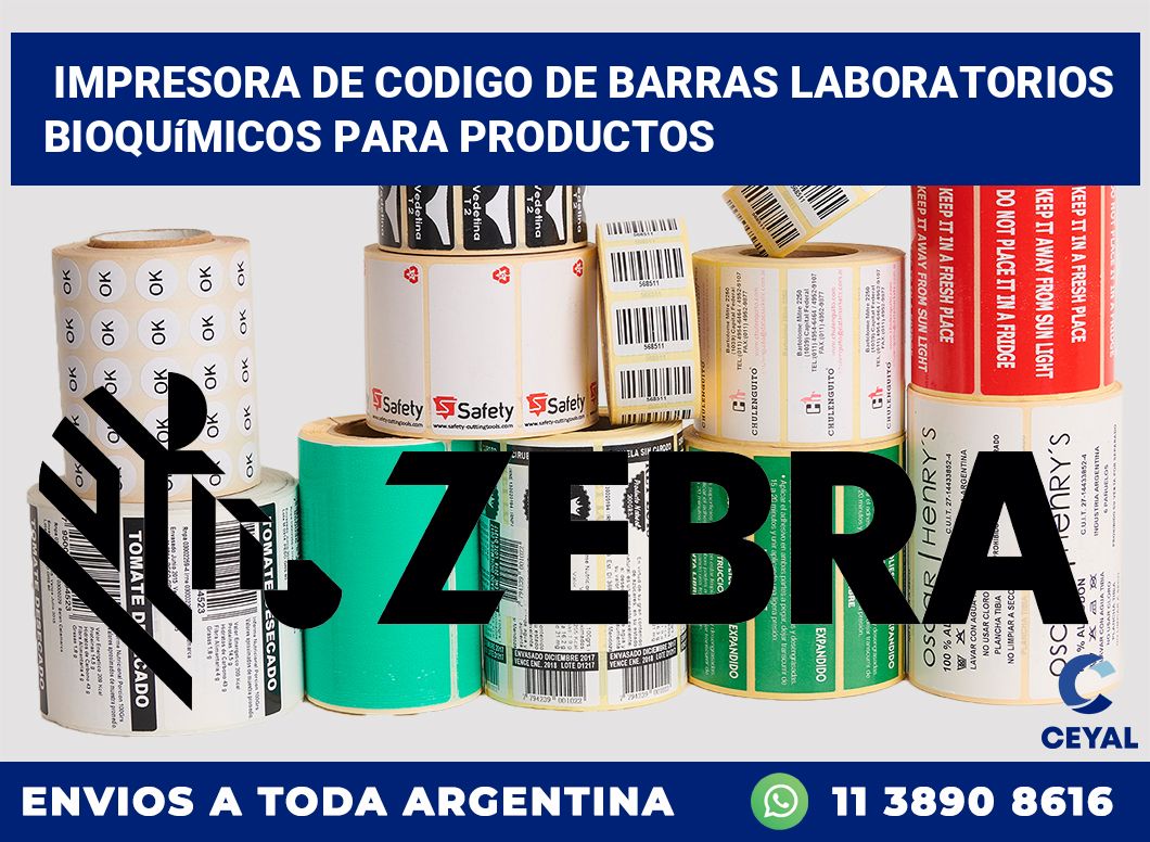 Impresora de codigo de barras Laboratorios bioquímicos para productos