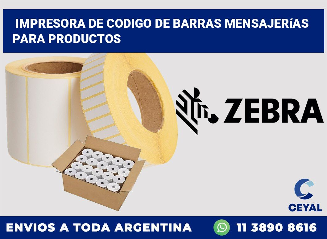 Impresora de codigo de barras Mensajerías para productos