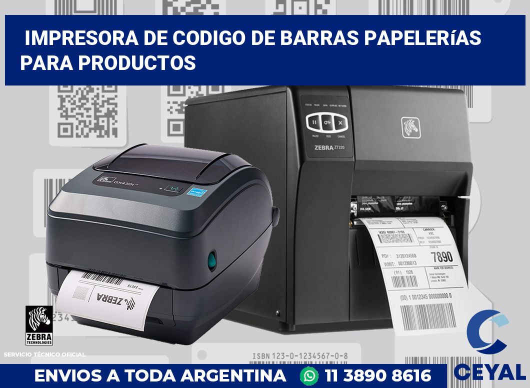 Impresora de codigo de barras Papelerías para productos