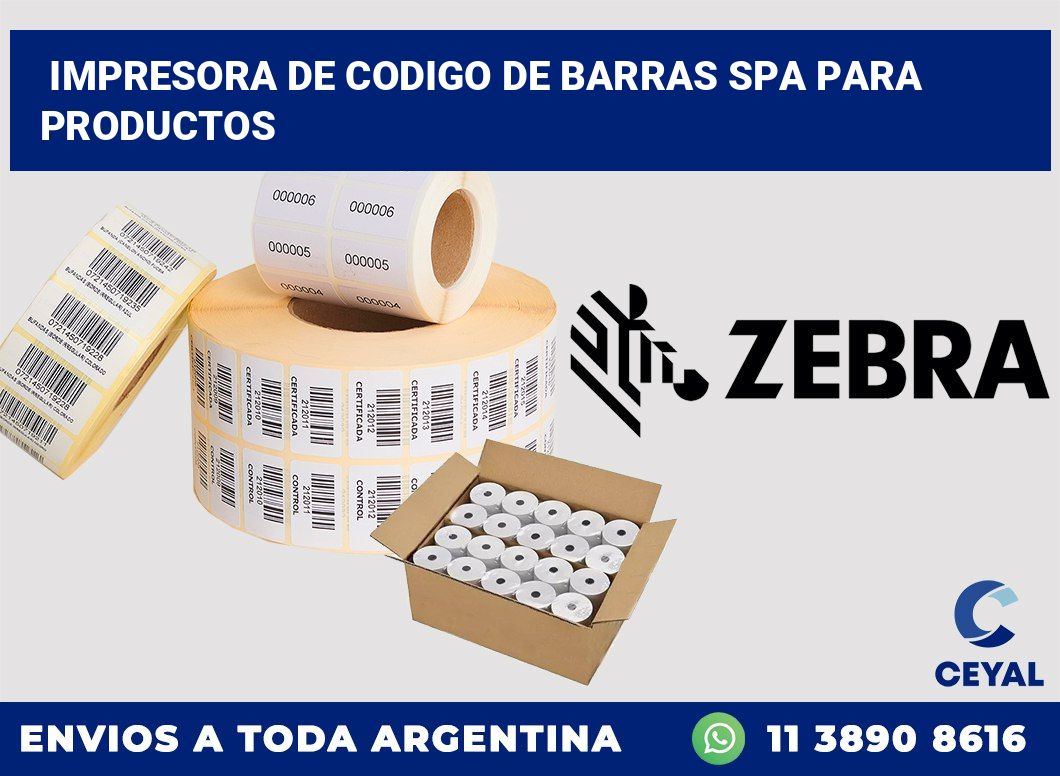 Impresora de codigo de barras SPA para productos