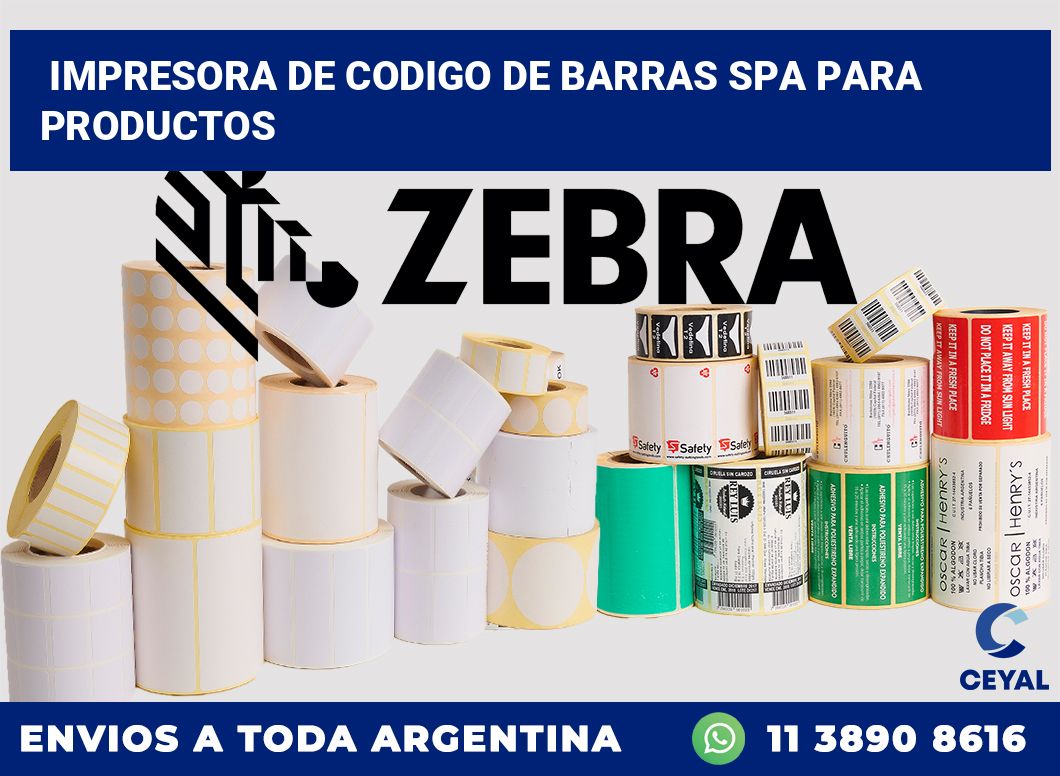Impresora de codigo de barras SPA para productos