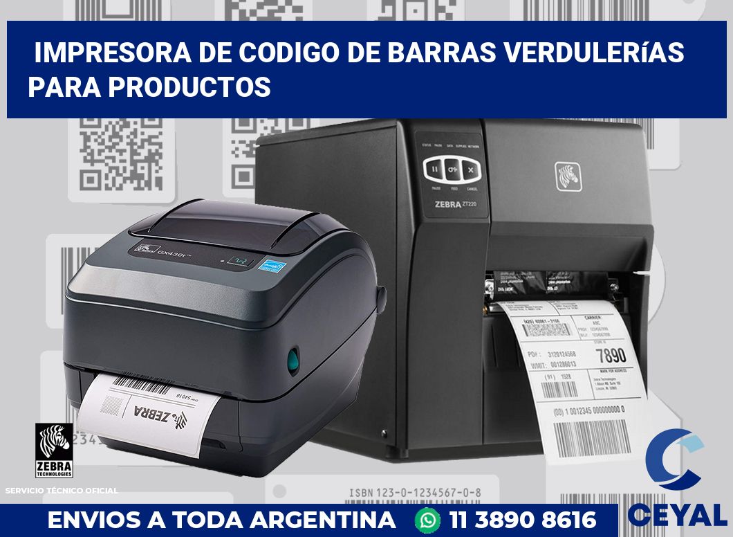 Impresora de codigo de barras Verdulerías para productos