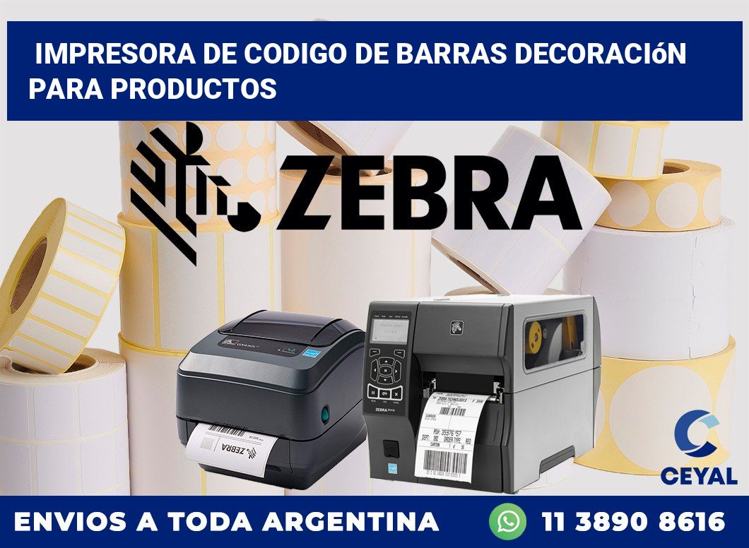 Impresora de codigo de barras decoración para productos