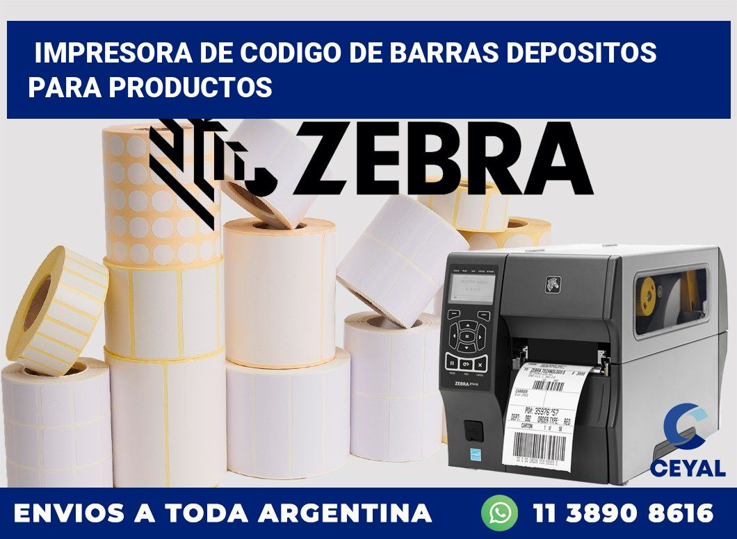 Impresora de codigo de barras depositos para productos