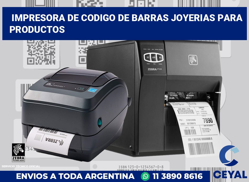 Impresora de codigo de barras joyerias para productos