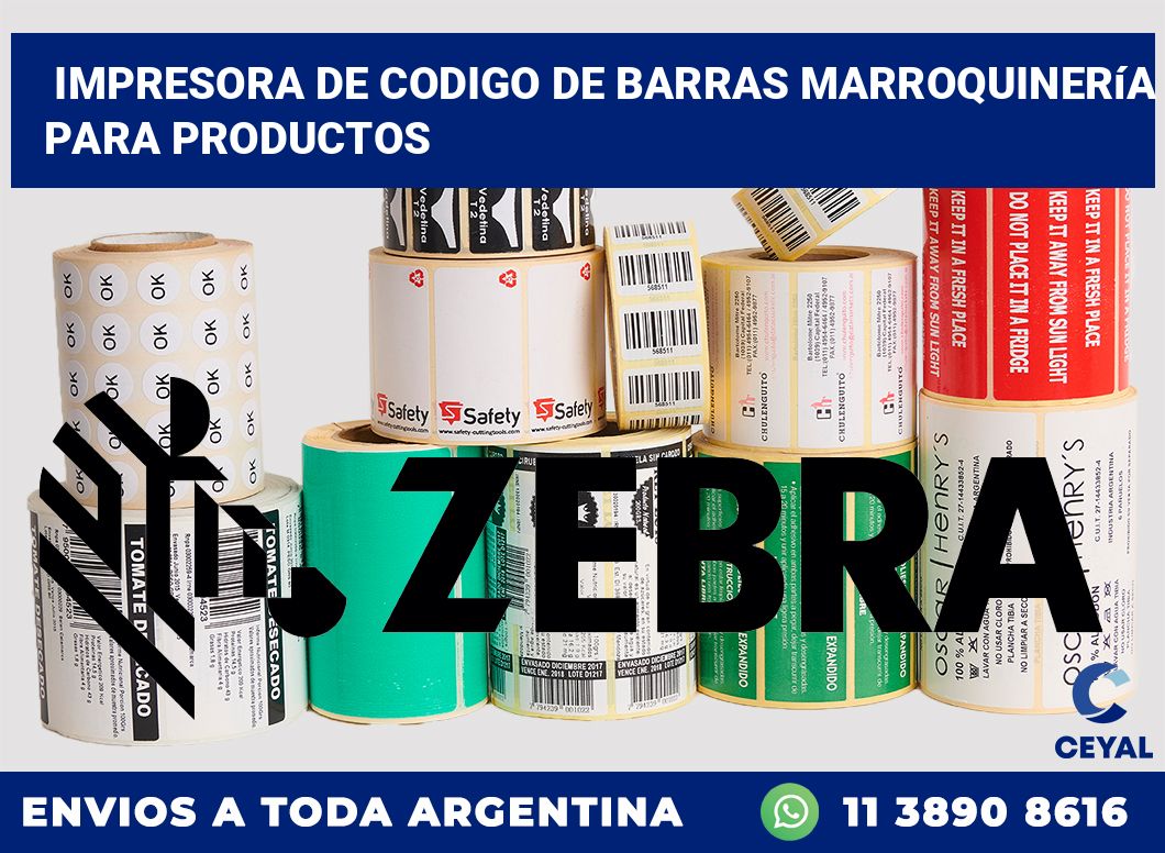 Impresora de codigo de barras marroquinería para productos
