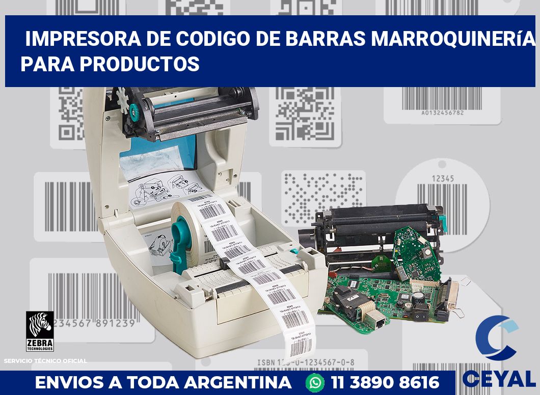 Impresora de codigo de barras marroquinería para productos