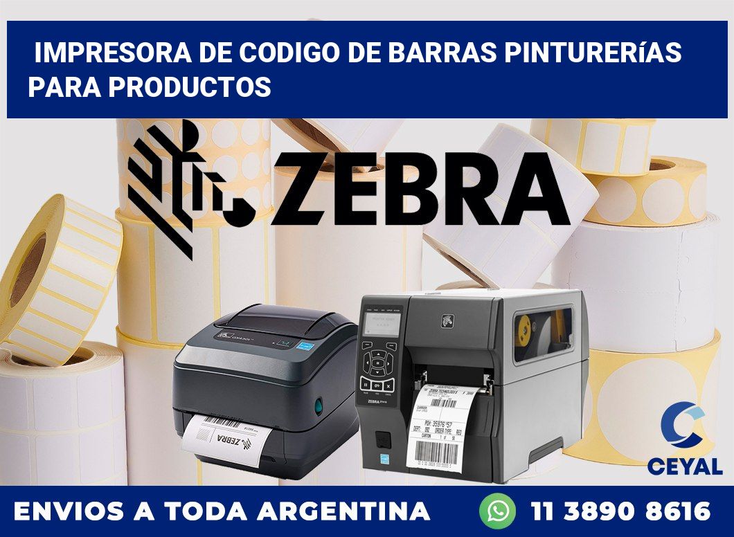 Impresora de codigo de barras pinturerías para productos