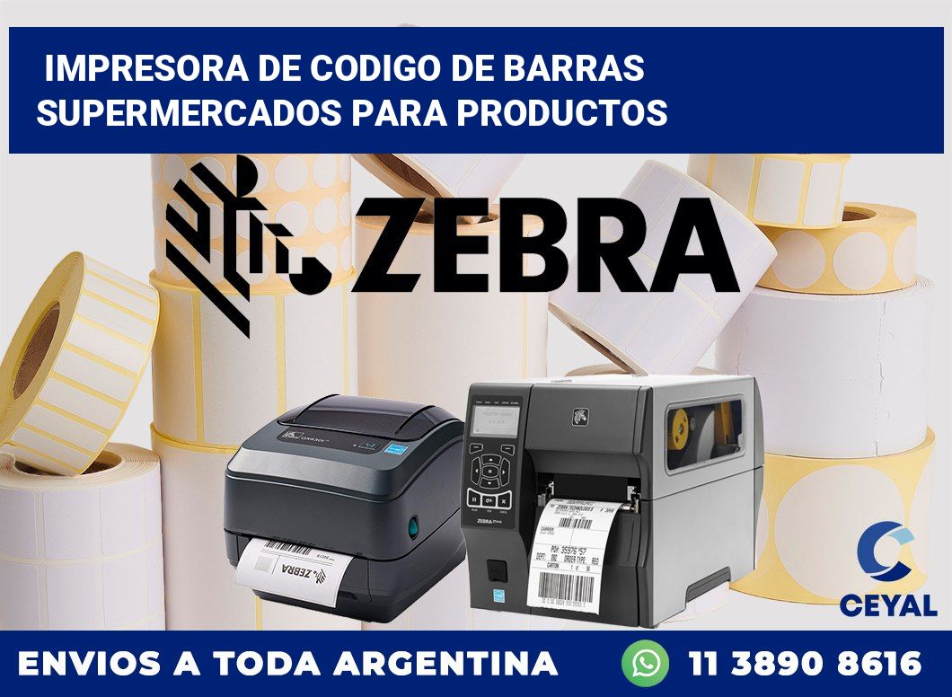 Impresora de codigo de barras supermercados para productos
