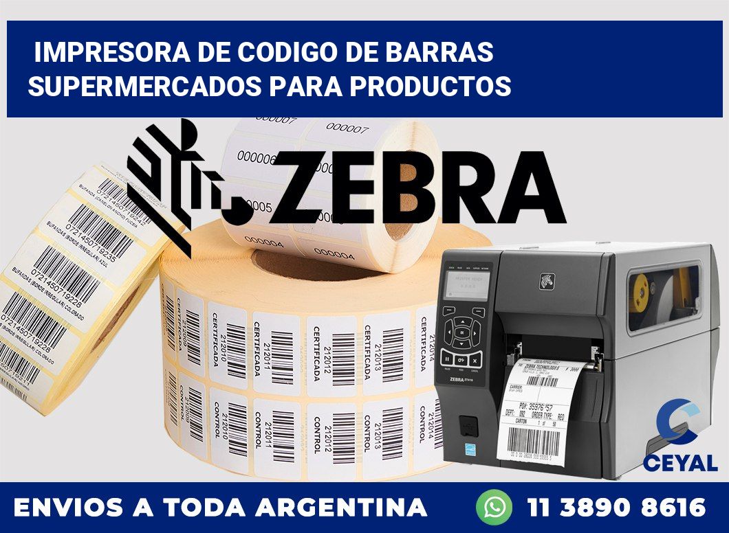 Impresora de codigo de barras supermercados para productos