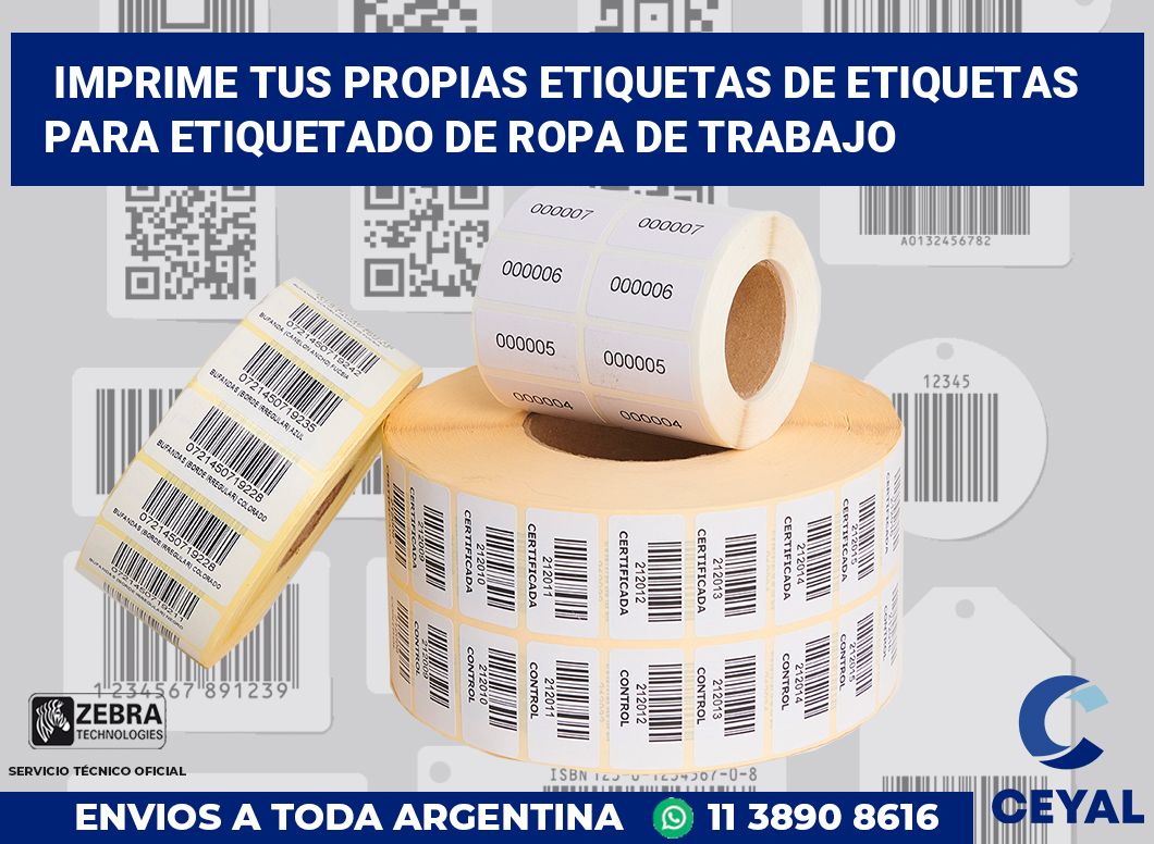 Imprime tus Propias Etiquetas de Etiquetas para Etiquetado de Ropa de Trabajo