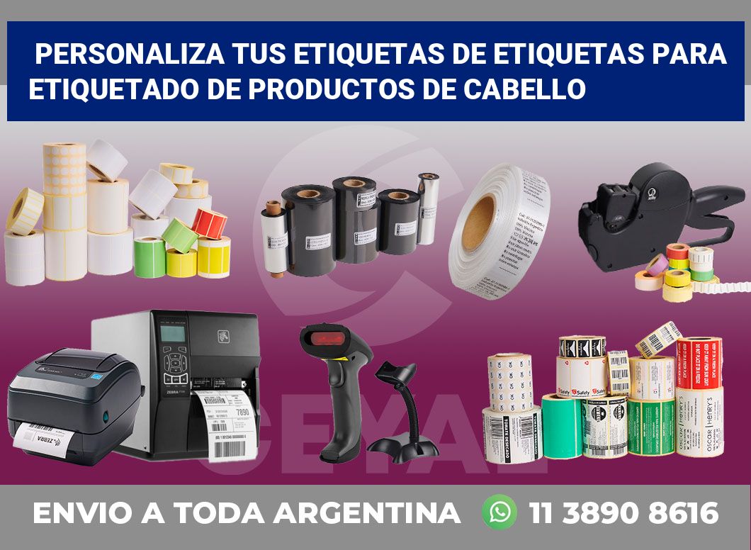 Personaliza tus Etiquetas de Etiquetas para Etiquetado de Productos de Cabello