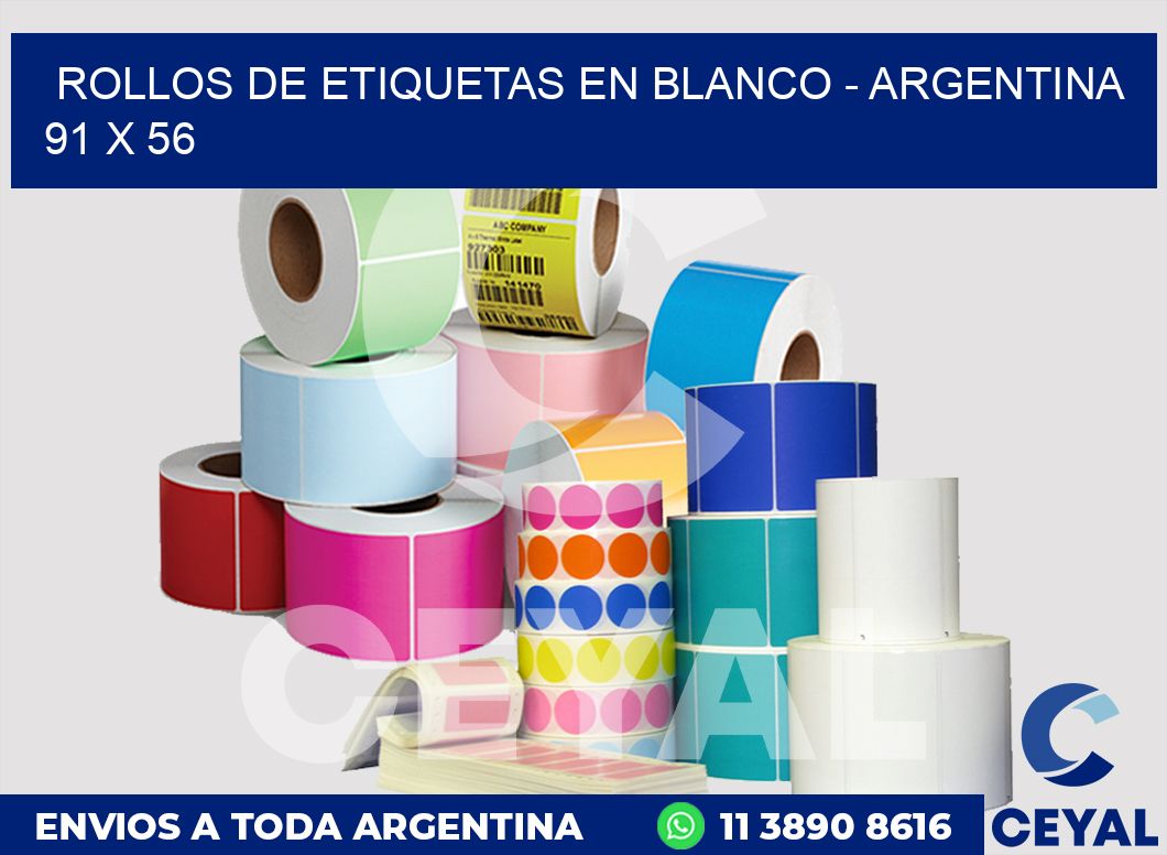 Rollos de etiquetas en blanco - Argentina 91 x 56