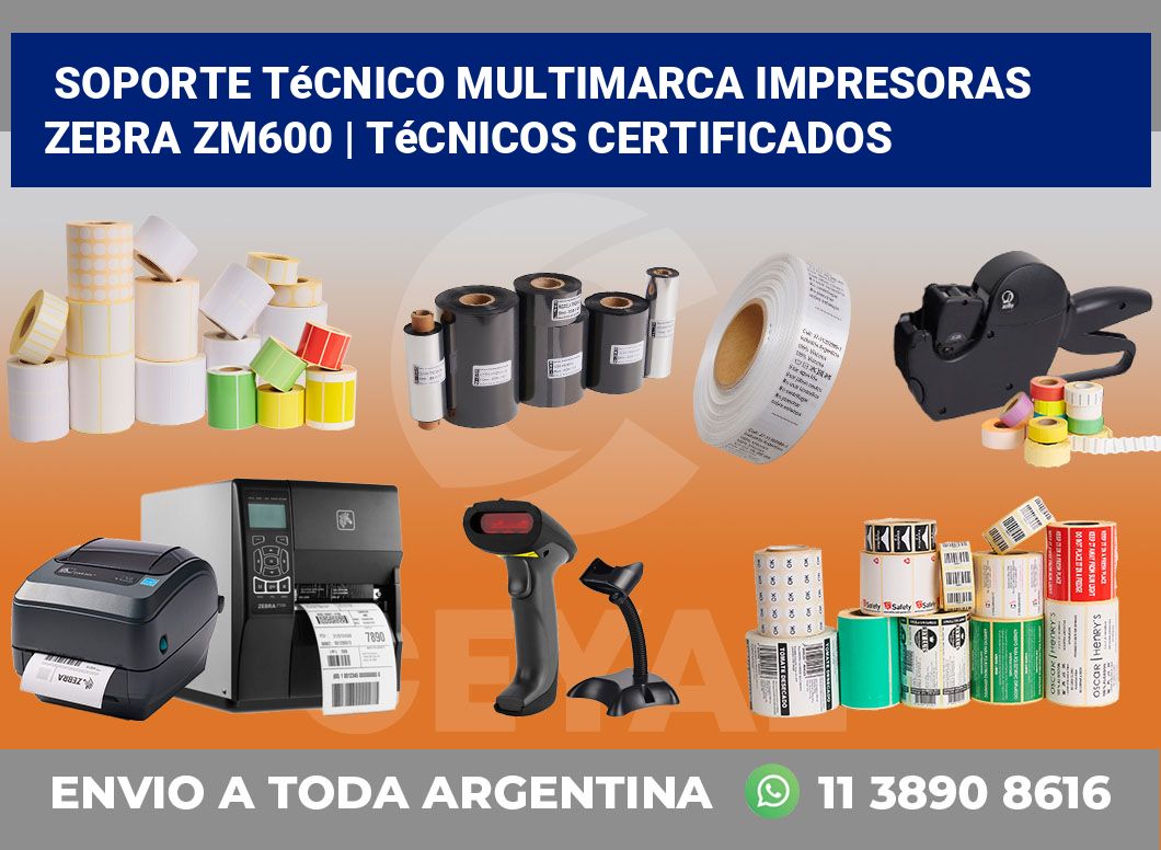 Soporte técnico multimarca impresoras Zebra ZM600 | Técnicos certificados