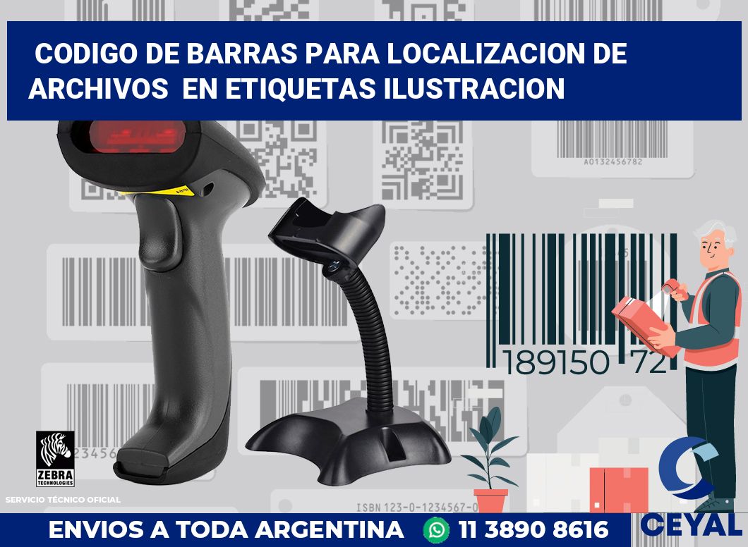 codigo de barras para localizacion de archivos  en etiquetas ilustracion