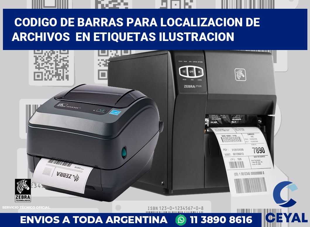 codigo de barras para localizacion de archivos  en etiquetas ilustracion