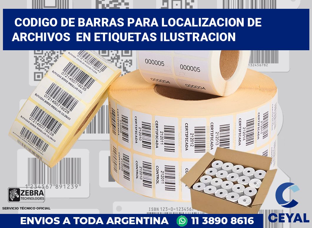 codigo de barras para localizacion de archivos  en etiquetas ilustracion