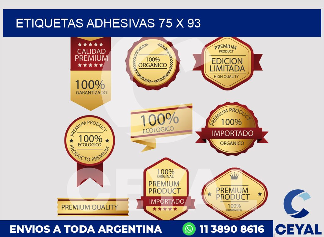 etiquetas adhesivas 75 x 93