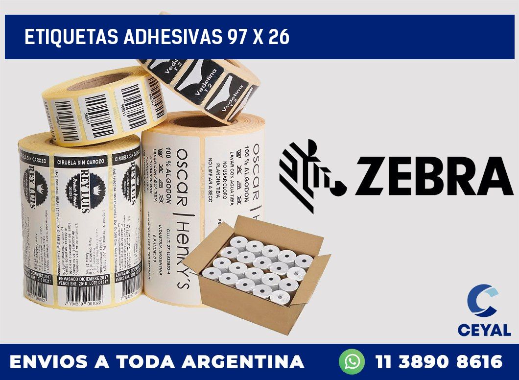 etiquetas adhesivas 97 x 26
