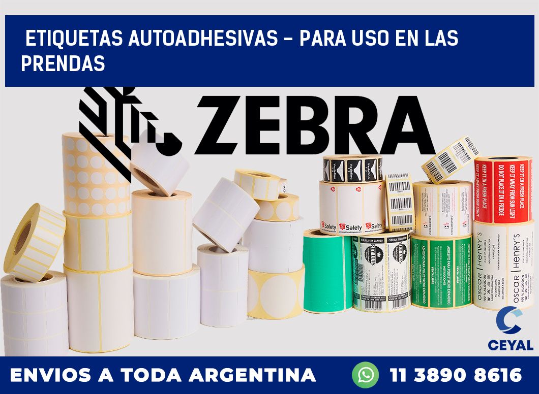 etiquetas autoadhesivas - para uso en las prendas