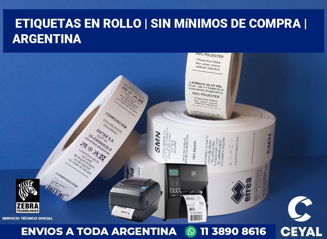 etiquetas en rollo | Sin mínimos de compra | Argentina