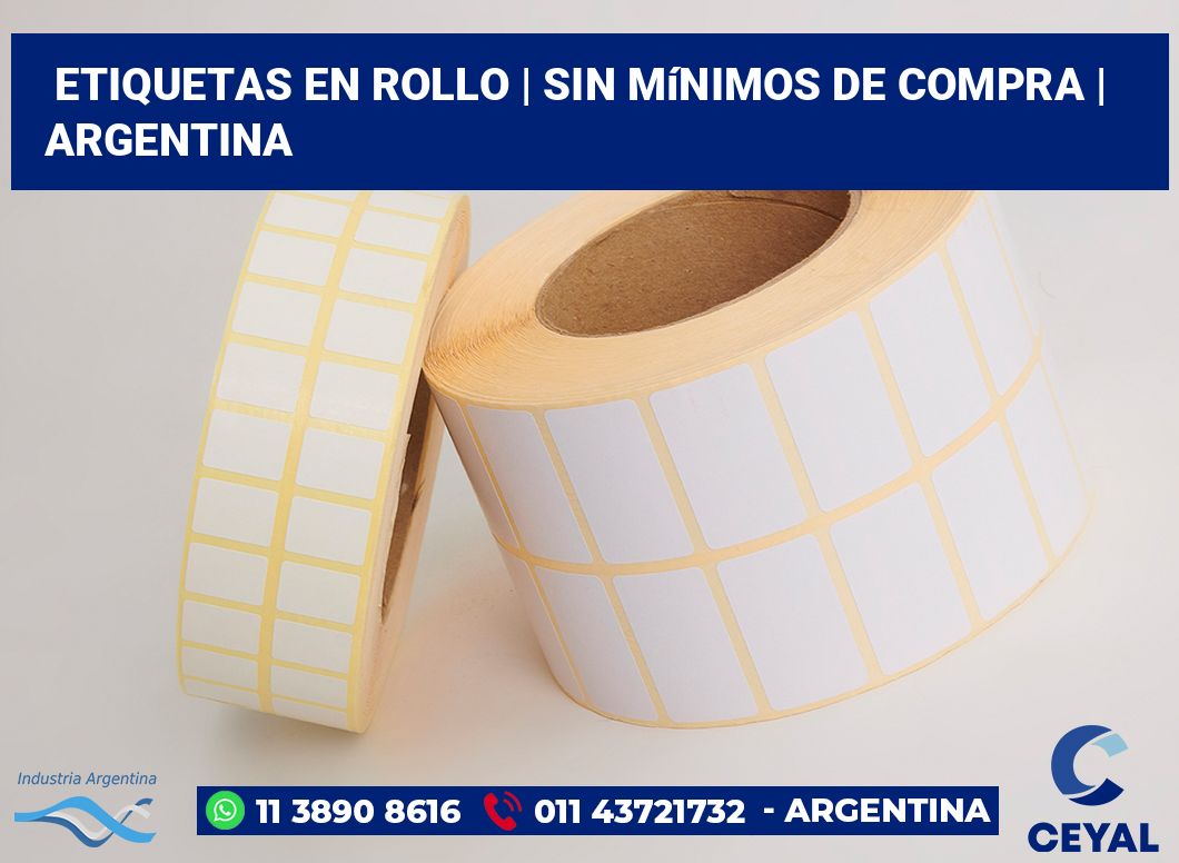 etiquetas en rollo | Sin mínimos de compra | Argentina