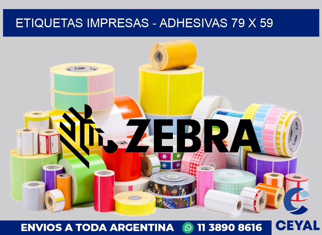 etiquetas impresas - Adhesivas 79 x 59