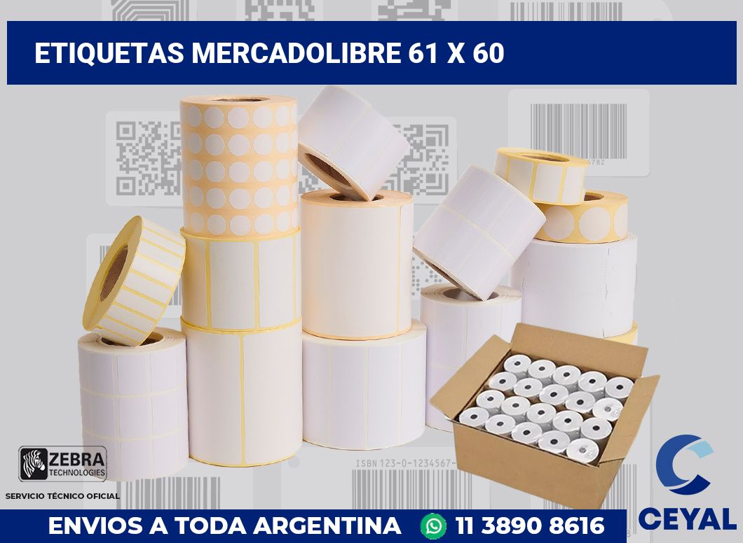 etiquetas mercadolibre 61 x 60