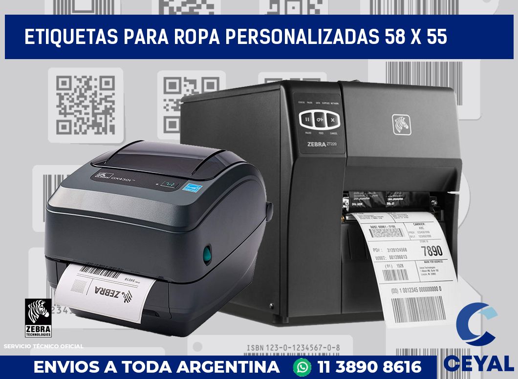 etiquetas para ropa personalizadas 58 x 55
