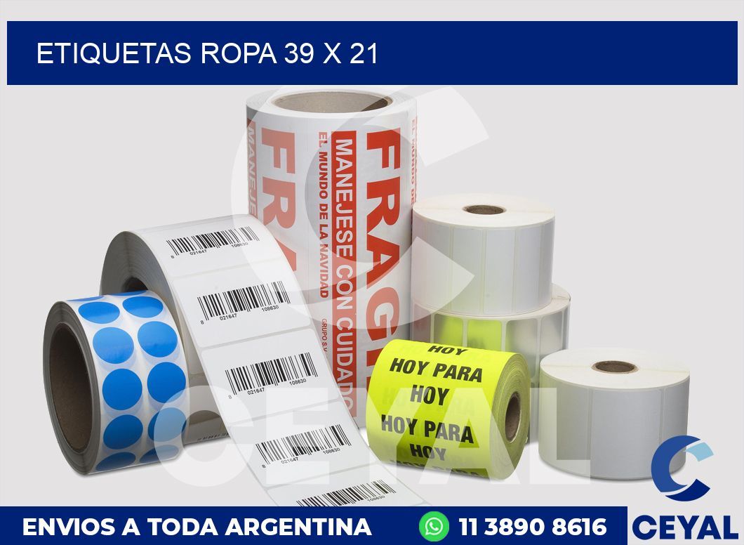 etiquetas ropa 39 x 21