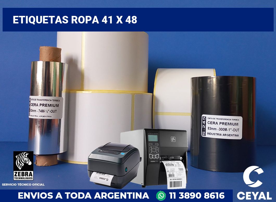 etiquetas ropa 41 x 48