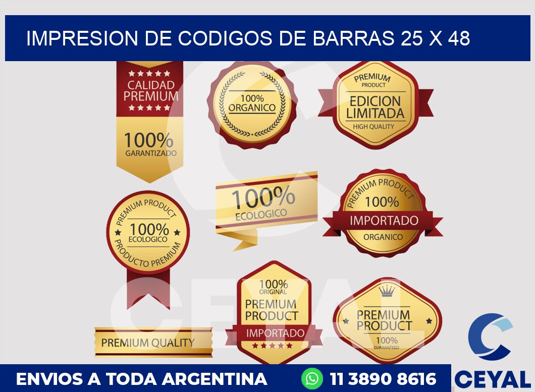 impresion de codigos de barras 25 x 48