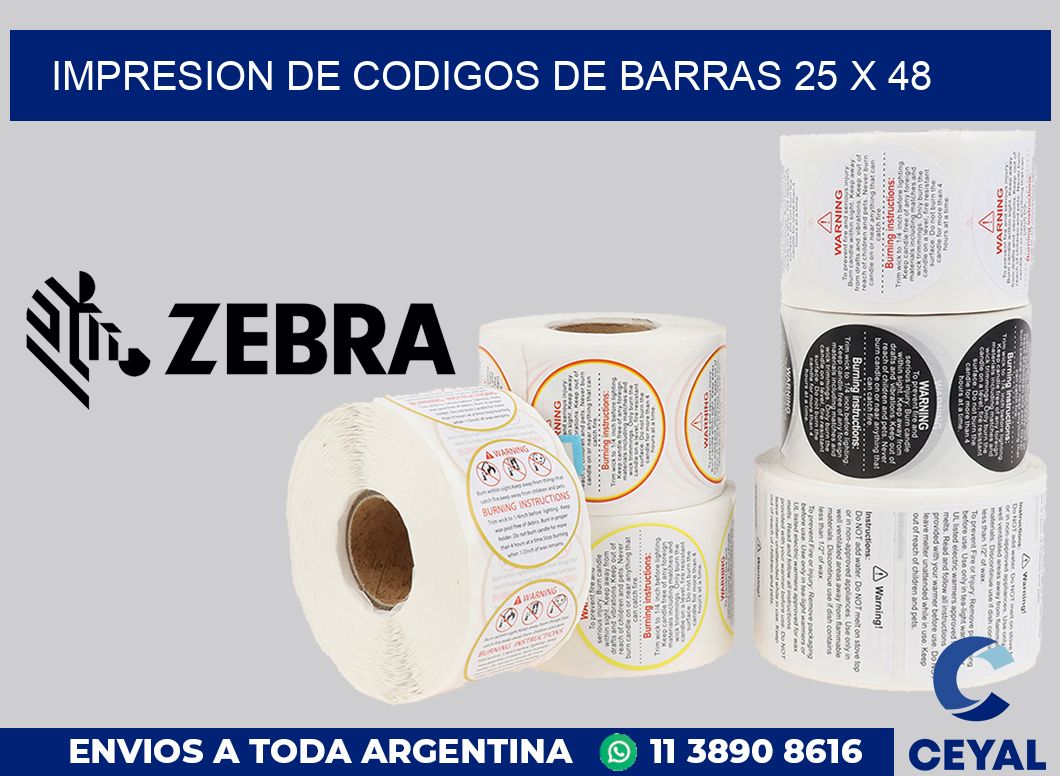impresion de codigos de barras 25 x 48