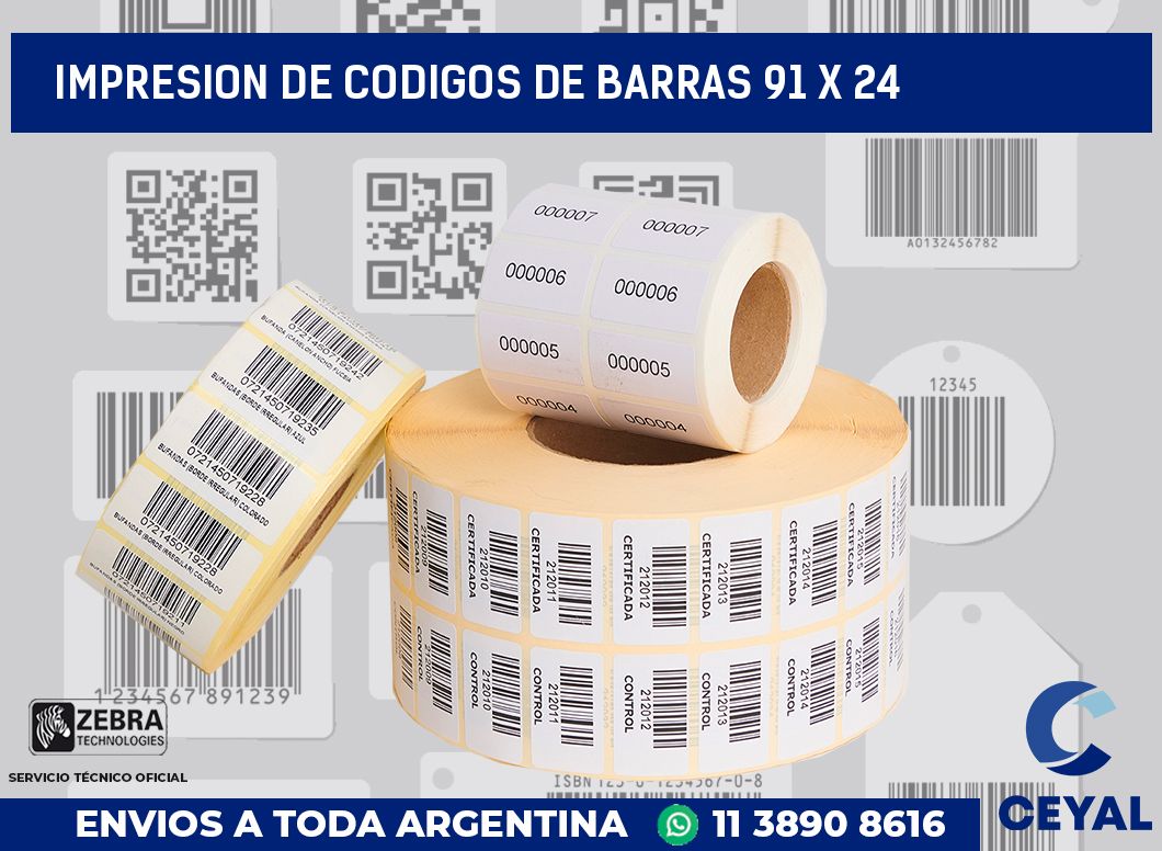 impresion de codigos de barras 91 x 24