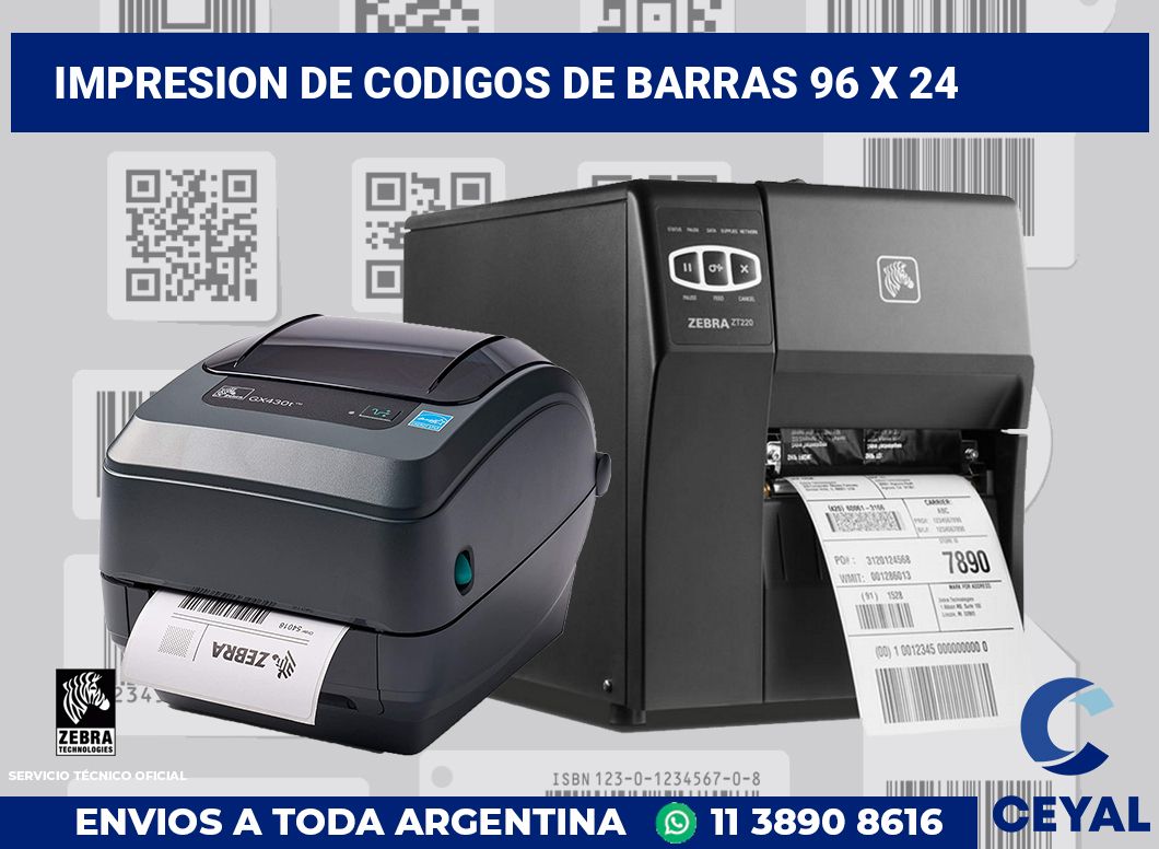 impresion de codigos de barras 96 x 24