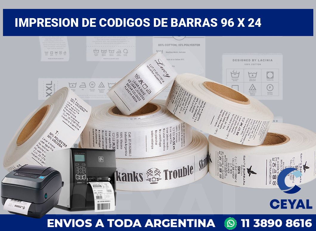 impresion de codigos de barras 96 x 24