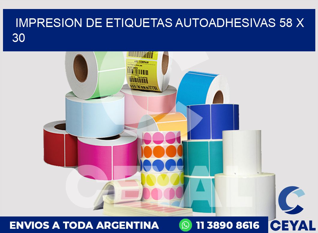 impresion de etiquetas autoadhesivas 58 x 30