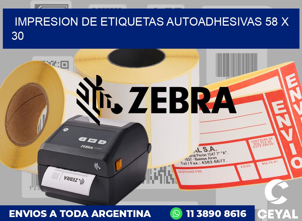 impresion de etiquetas autoadhesivas 58 x 30