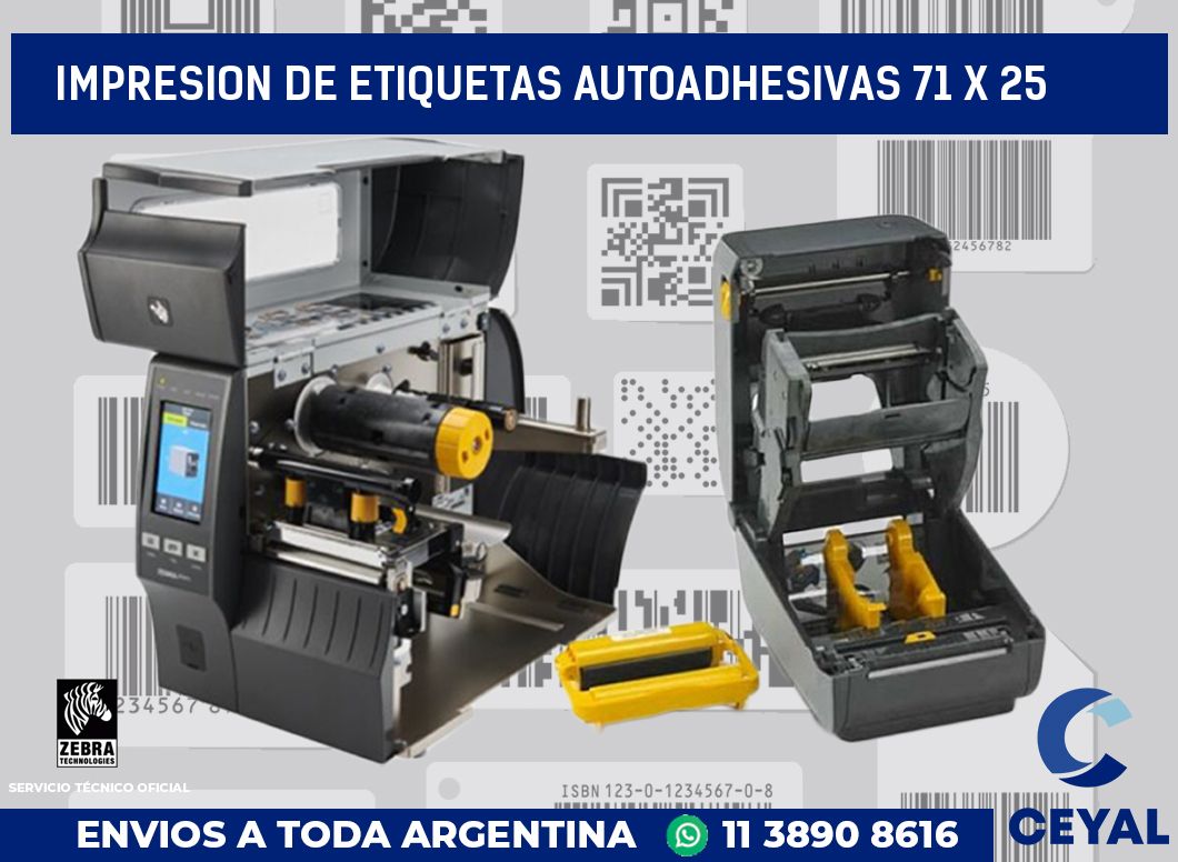 impresion de etiquetas autoadhesivas 71 x 25
