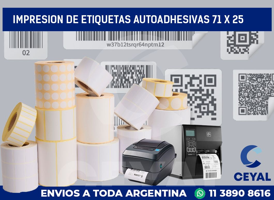 impresion de etiquetas autoadhesivas 71 x 25